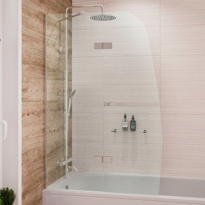 Шторка для ванны Grossman GR-102/1, 100*150 стекло прозрачное Easy Clean