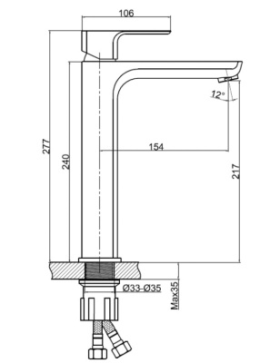 Смеситель для умывальника однорычажный с донным клапаном Cersanit Geo, хром А63043
