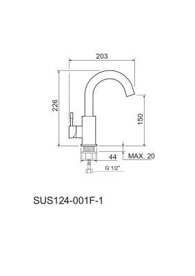 Смесители для умывальника PMC SUS124-001F-1