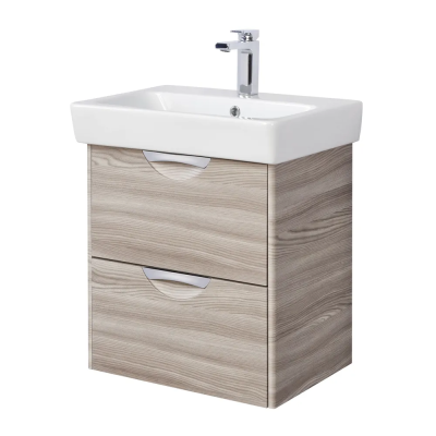 Тумба Акватон Сильва 50 c умывальником Нео 50, дуб фьорд (1A211701SIW60+1WH302184)