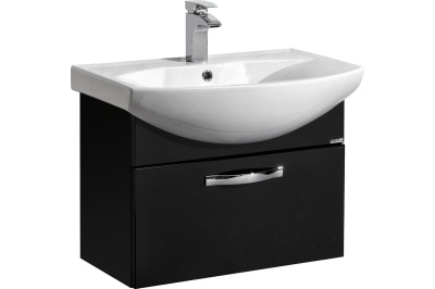 Тумба Акватон Ария 65 с умывальником Smile 65, чёрный (1A134001AA950+1WH207782)