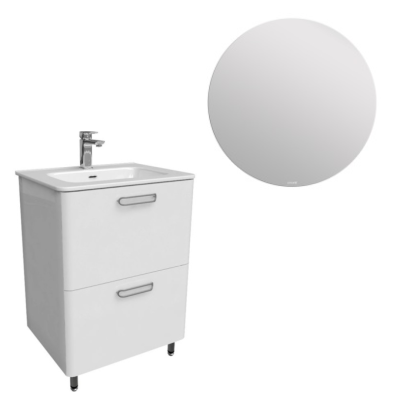 Комплект: тумба Iddis Brick 60 см и зеркало  ECLIPSE smart 60x60. Акция