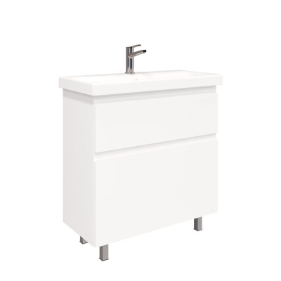 Тумба напольная Laparet Optimum 80 с умывальником Moduo 80 80x45,5 см, белый глянец (LO-WFCAB-80-01+S-UM-MOD80/1)