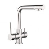 Смеситель для кухни высокий с прямоугольным изливом Gross Aqua Ecolife 3120609C с подключением к фильтру