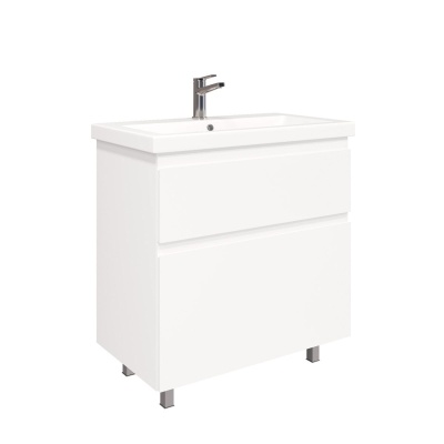 Тумба напольная Laparet Optimum Slim 80 с умывальником Moduo 80 80x38,5 см, белый глянец (LO-WFCAB-80SL-01+S-UM-MOD80SL/1)