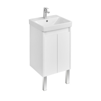 Тумба Акватон Сканди Doors 45 с умывальником Адриана 45 белый глянец