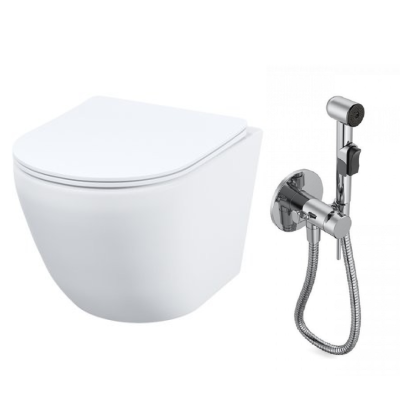 Комплект: унитаз подвесной Iddis Blanco + смеситель с гигиен. душем Iddis Axes