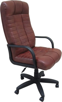 Кресло Евростиль Атлант стандарт кожа люкс коньяк Мадрас 2012