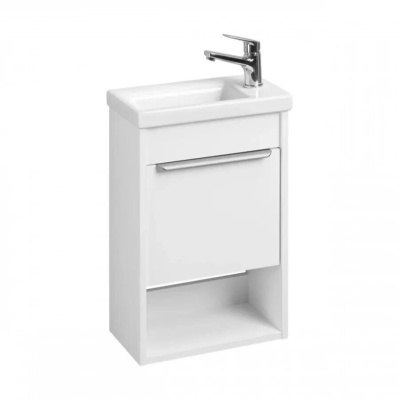 Тумба Акватон Хоуп 40 с умывальником Миранда 40, белый матовый 1A2871K0HP2B0