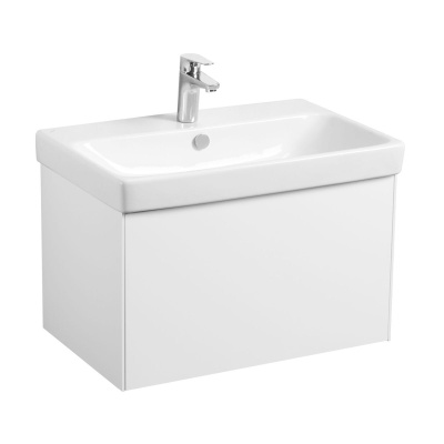 Тумба Акватон Асти 70 с умывальником Адриана 70 белый матовый/белый глянец