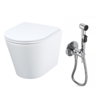 Комплект: унитаз подвесной Iddis Calipso + смеситель с гигиен. душем Iddis Axes