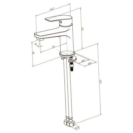 Смеситель для умывальника Milardo Niagara NIASB00M01