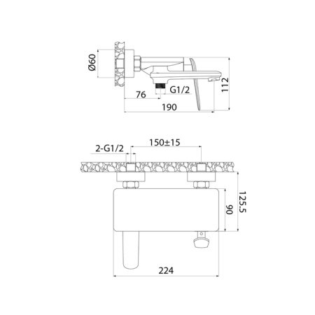 Комплект смесителя для ванны и раковины Iddis Dash