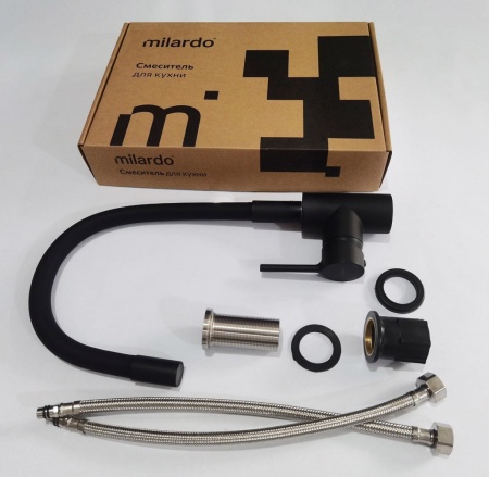 Смеситель для кухни гибкий Milardo Meal, черный M01BL0FM05