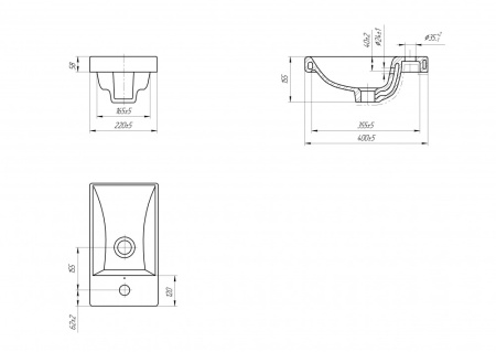 Тумба подвесная Laparet Optimum 40 с умывальником Cersanit Moduo 40 белый глянец LO-WCAB-40-01R+S-UM-MOD40/1