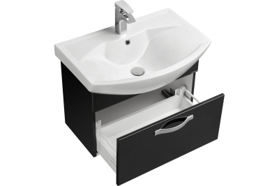 Тумба Акватон Ария 65 с умывальником Smile 65, чёрный (1A134001AA950+1WH207782)