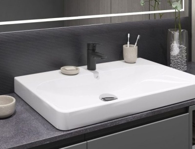 Смеситель для умывальника Rubineta Uno-18 (BK2), черный N800661. Образец. Распродажа