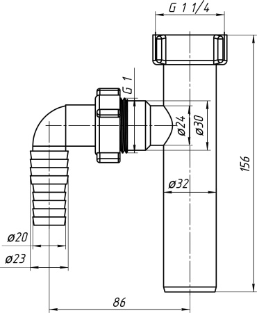 Отвод стиральной машины Ани Пласт 1/4 M220