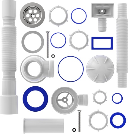 Сифон для кухни Aquant Standart, белый B0165-25-MR
