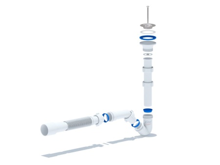 Сифон для биде Ани Пласт с трубой 32х40/50 BD1016