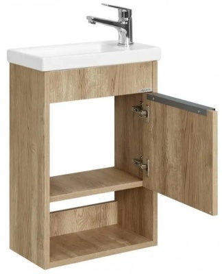 Тумба Акватон Хоуп 40 с умывальником Миранда 40, орех 1A2871K0HP6C0
