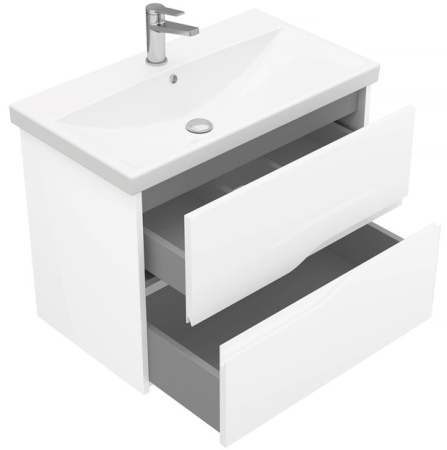 Тумба подвесная Laparet Altair 80 с умывальником Cerastyle Elite 80, белый глянец (LAL-WCAB-80-01+VB032M22U00)