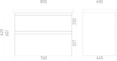 Тумба подвесная Laparet Optimum 80 с умывальником Cersanit Como 80 белый глянец LO-WCAB-80-01+S-UM-COM80/1-w