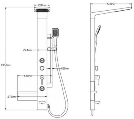Гидромассажная душевая панель AM.PM Joy W85P-1-150S