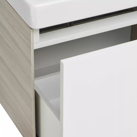 Тумба-умывальник Акватон Асти 55 с умывальником Адриана, белый/ясень шимо (1A263101AXD70+551WH501620)