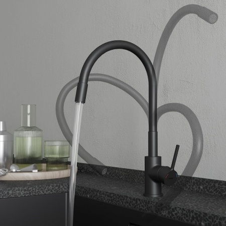 Смеситель для кухни гибкий Milardo Meal, черный M01BL0FM05