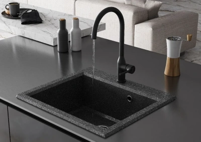 Смеситель для кухни с подключением фильтра Santek Себа, черный матовый WH5A43020N001. Акция