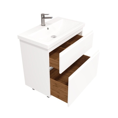 Тумба напольная Laparet Optimum 80 с умывальником Moduo 80 80x45,5 см, белый глянец (LO-WFCAB-80-01+S-UM-MOD80/1)