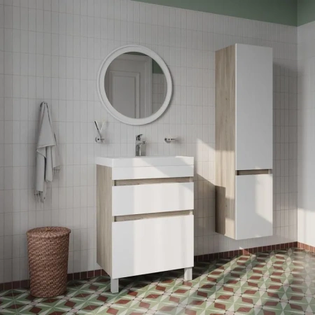 Тумба с умывальником 60 см напольная с ящиками Iddis Zodiac, белый ZOD6ABFi95K