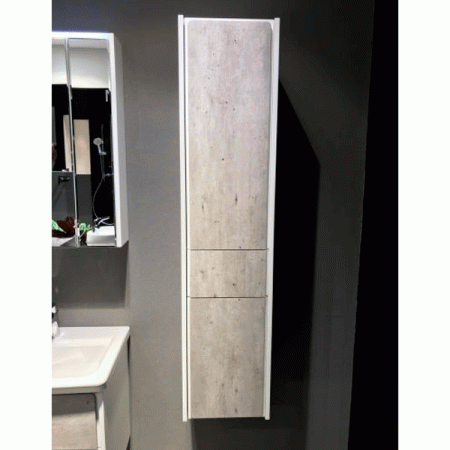 Шкаф-пенал левый Roca Ronda 1 390 мм ZRU9303005, бетон/белый глянец