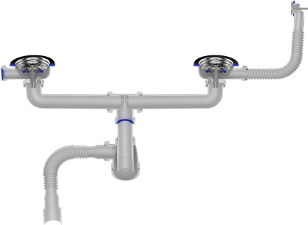 Сифон для мойки Aquant Professional, белый D0139-12-MR