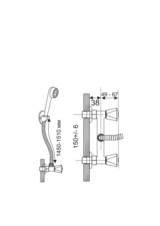 Смеситель для душа Центр сантехники ЦС-СМ 293/3-4 К ЭКО, хром ЭМ909008