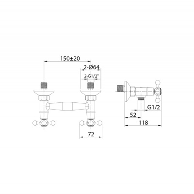 Смеситель для душа с лейкой и шлангом Milardo Duplex DUPSB00M03