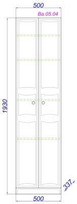 Шкаф-пенал напольный с полками Aqwella Барселона 50 Ba.05.04, белый