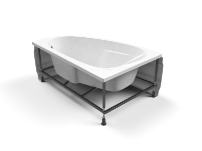 Ванна акриловая асимметричная правая с ножками без панели Cersanit JOANNA NEW 140х90 S301-166