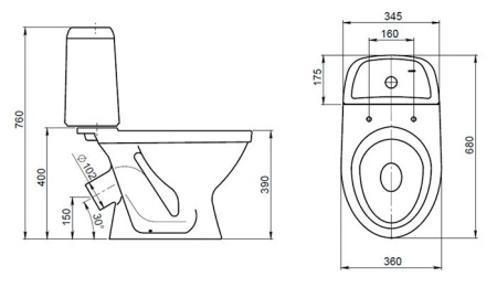 Унитаз-компакт Santeri Прайм 1P2054S0000BF