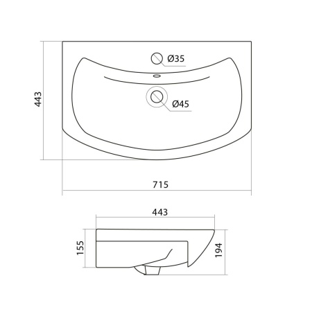 Тумба IDEA Нова Классик 70 c умывальником Балтика 70