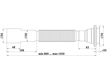 Сифон гофрированный  Ани Пласт удлиненный G716