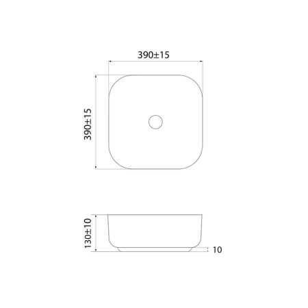 Умывальник накладной Iddis Bridge 39 BRIBM04i27, черный