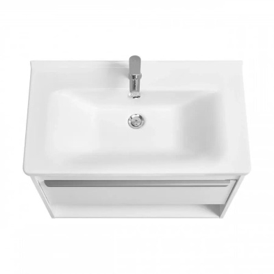 Тумба подвесная Акватон Хоуп 80 белый матовый с умывальником Миранда 80