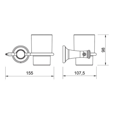 Стакан одинарный Ferro Cascata, хром E03. Распродажа Стакан одинарный Ferro Cascata, хром E03. Распродажа