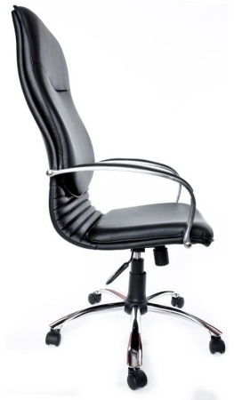 Кресло Евростиль Нова хром кожа люкс черный