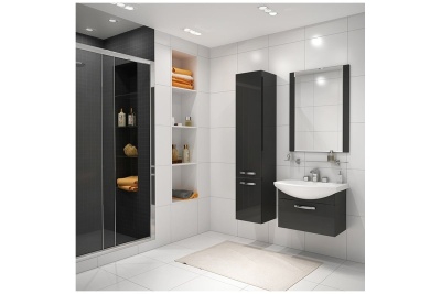 Тумба Акватон Ария 65 с умывальником Smile 65, чёрный (1A134001AA950+1WH207782)