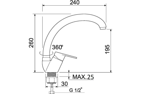 Смеситель для кухни PMC SL132-011F