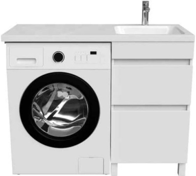 Тумба с умывальником под стиральную машину правая Iddis Optima Home 120, белая OPH12RBi95K