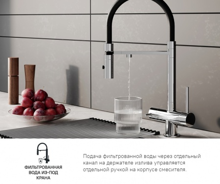 Смеситель для кухни с фильтром и гибким изливом Iddis Ace, хром ACESBFFi05.Распродажа Образец